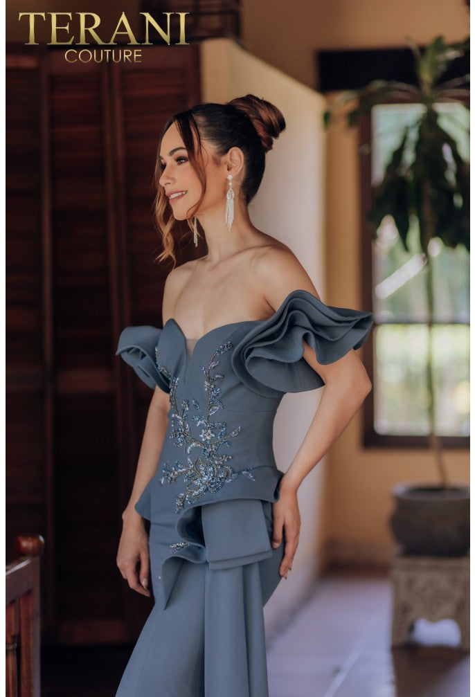 Terani 232M1559 off the shoulder evening gown and mother of the