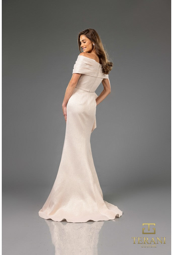 white christmas dresses Terani Couture 2027H3388 - Knee Length Satin A-Line Dress main image 0