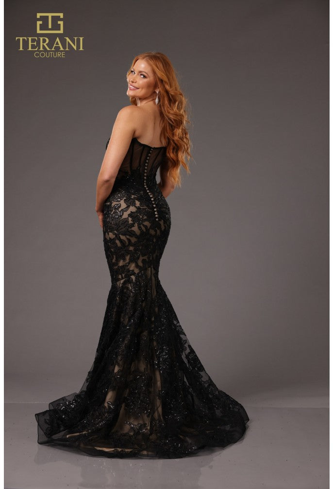 Terani 251P4355 Strapless Lace Mermaid Gown – Mia Bella Couture