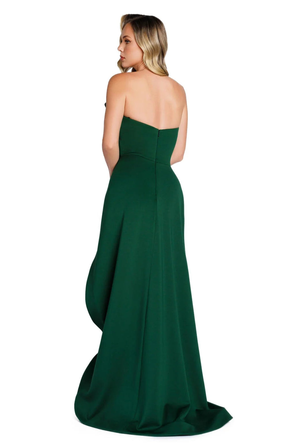 Nicole Bakti 7387 Strapless Scuba Gown With Front Twist Bow – Mia Bella  Couture