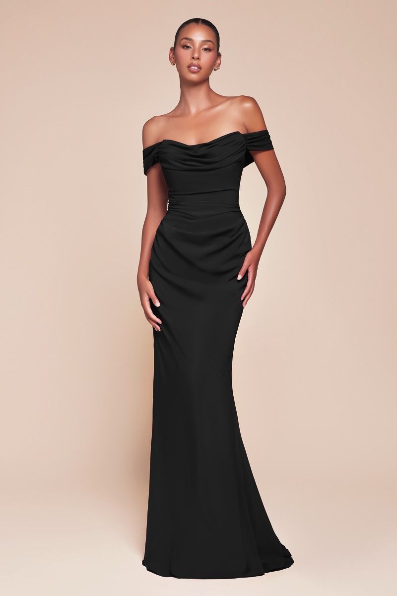 white christmas dresses Lace Applique Chiffon Halter Gown Black / 6 main image 1