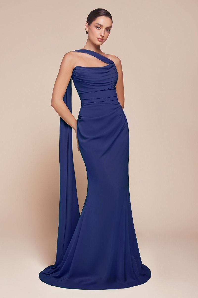 cobalt chiffon dress Cobalt Blue Bridesmaid Dress Chiffon Size XL