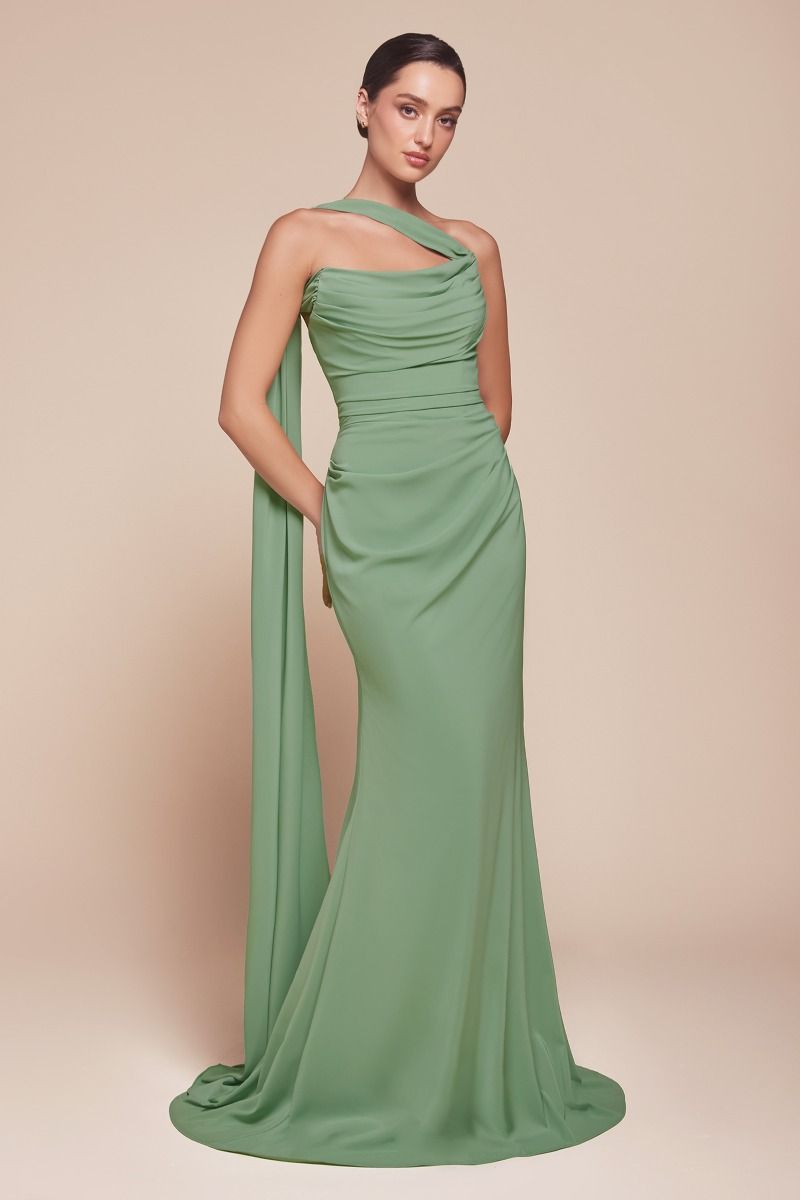 Ladivine 7433 Elegant Fitted Chiffon Gown Mia Bella Couture Ladivine 7433 Elegant Fitted Chiffon Gown Mia Bella Couture