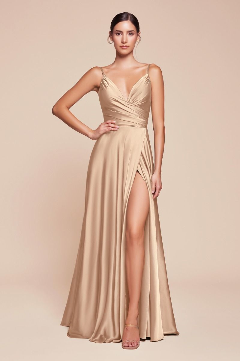 Ladivine 7485 Soft Satin Bridesmaids Dress 16 / Champagne Gold Ladivine 7485 Soft Satin Bridesmaids Dress 16 / Champagne Gold
