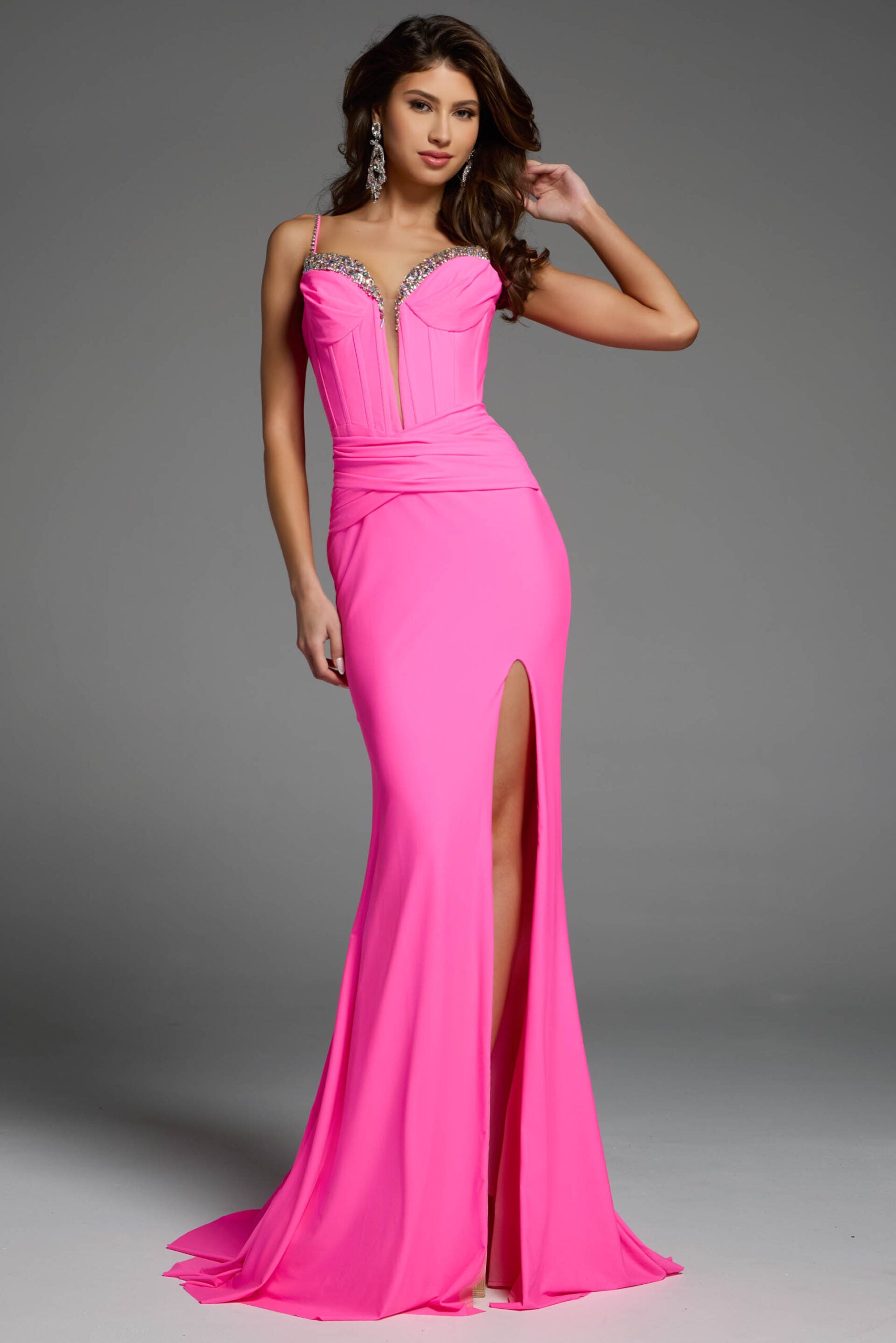 Jovani D5020 | Fitted Sweetheart Prom Dress with Slit Black / 12 Jovani D5020 | Fitted Sweetheart Prom Dress with Slit Black / 12