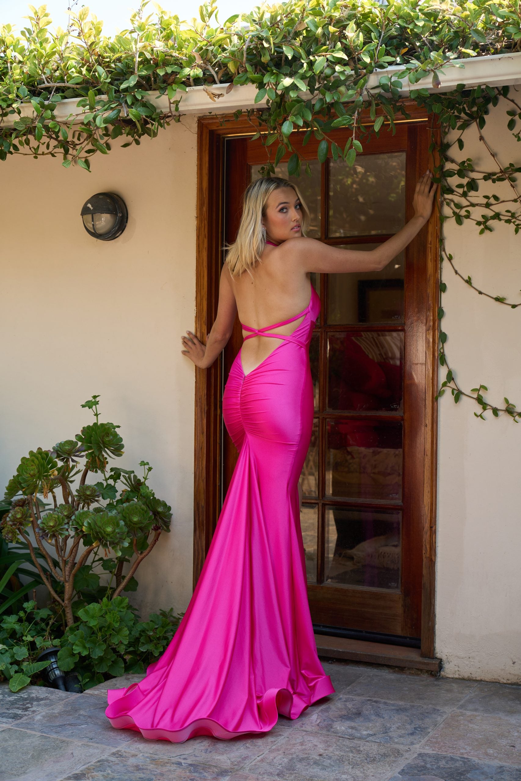 Atria 7036H Elegant Stretch Jersey Mermaid Evening Gown Mia Bella Couture Atria 7036H Elegant Stretch Jersey Mermaid Evening Gown Mia Bella Couture