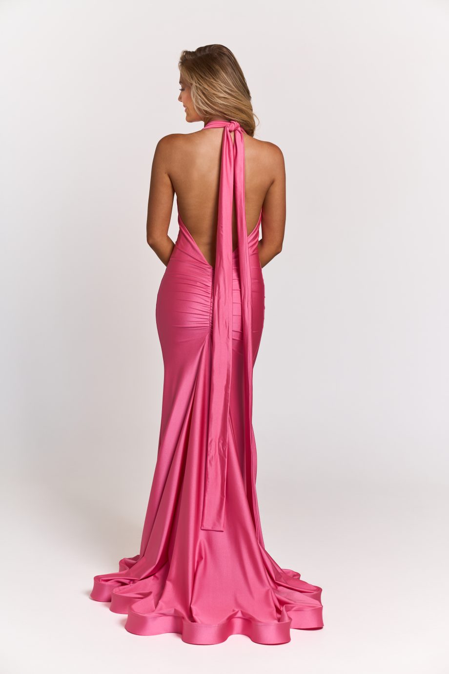 Atria 7071H Elegant Stretch Jersey Mermaid Evening Gown XS / Red Foil