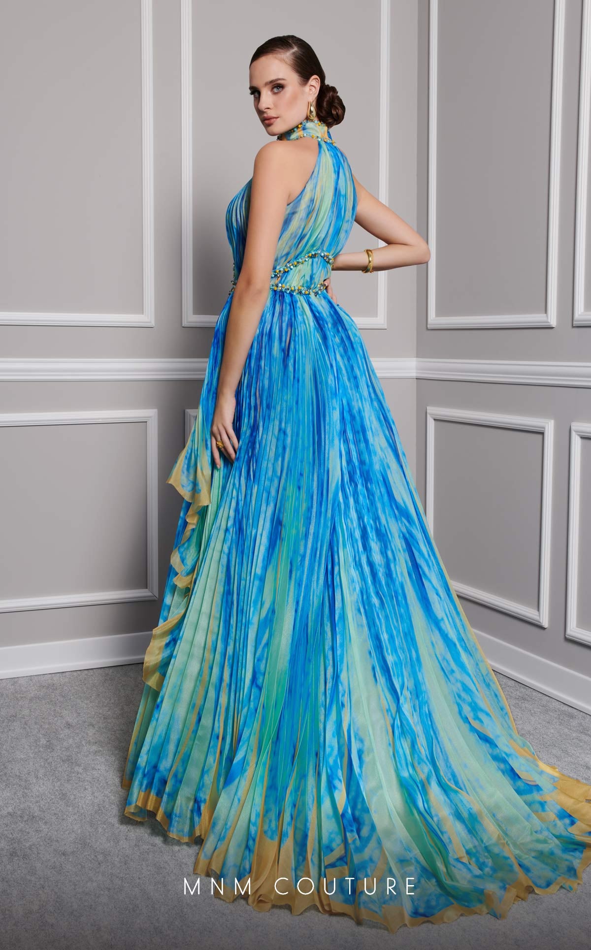 green emerald velvet dress MNM Couture 2761 Fouad Sarkis Evening Dress 6 / Salmon