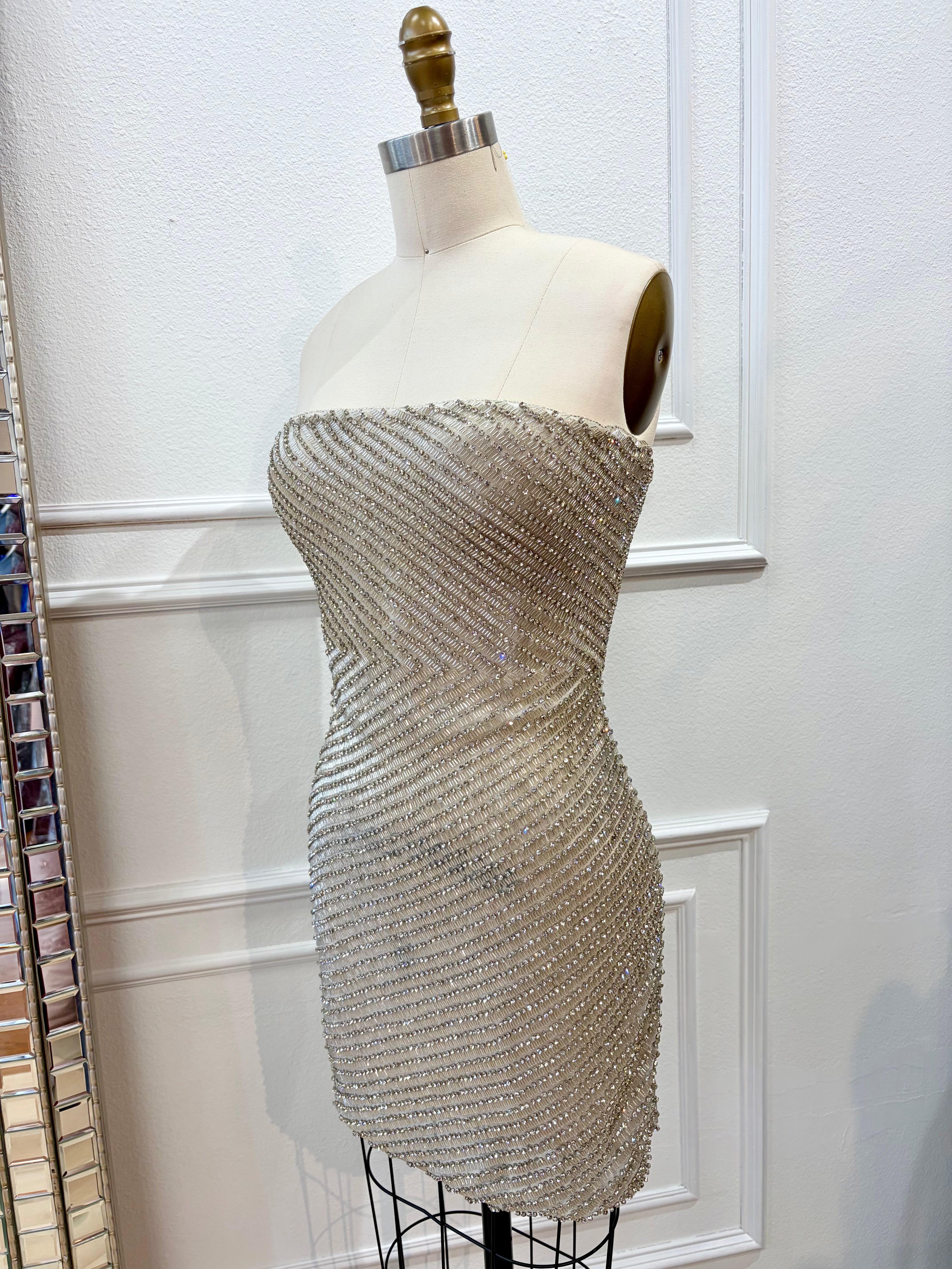 Ren the Label Mirrorball Hand Beaded Mini Dress Mia Bella Couture Ren the Label Mirrorball Hand Beaded Mini Dress Mia Bella Couture