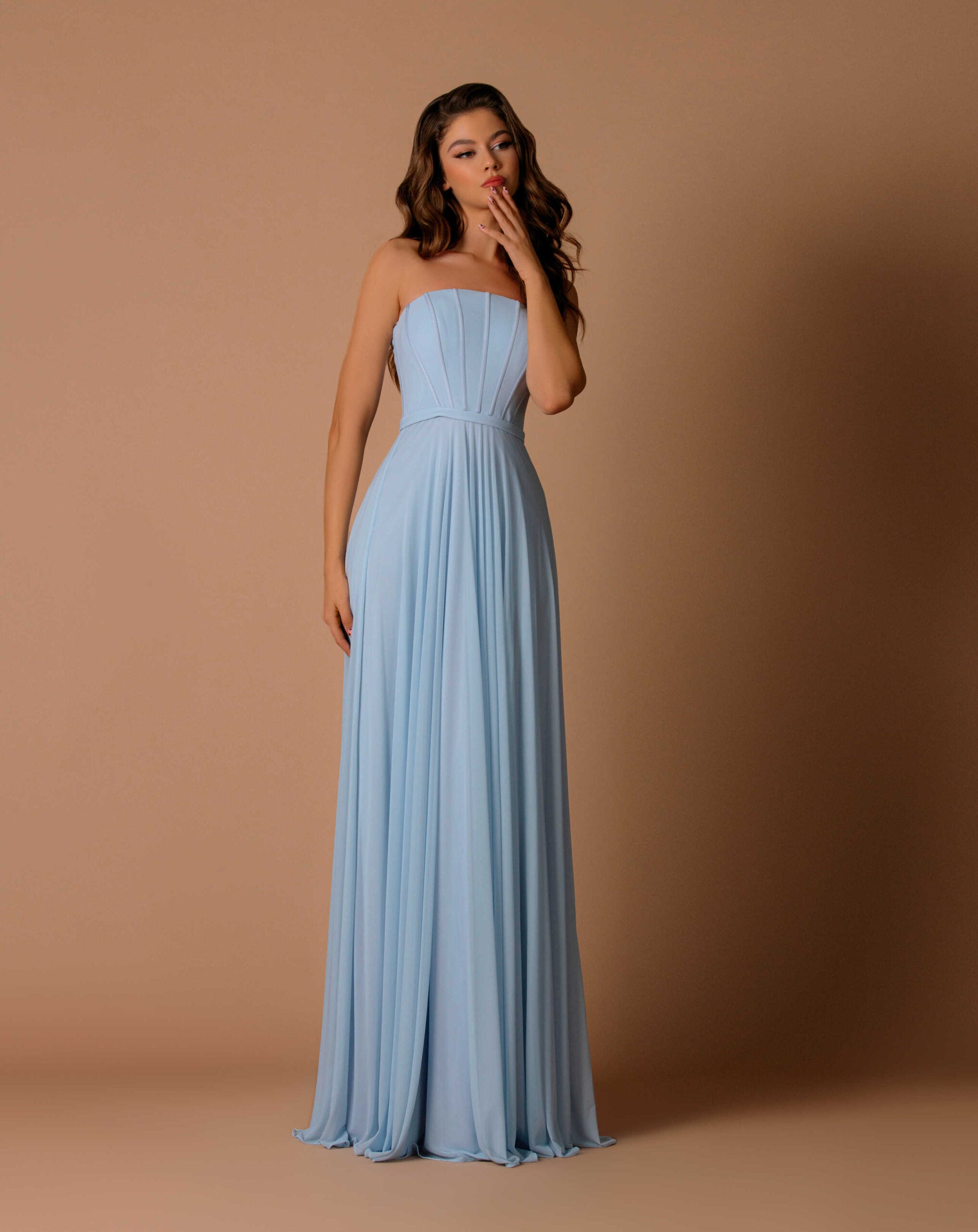 Nicoletta NBM1011 Elegant Flowy Corset-Style Evening Gown Mia Bella Couture Nicoletta NBM1011 Elegant Flowy Corset-Style Evening Gown Mia Bella Couture