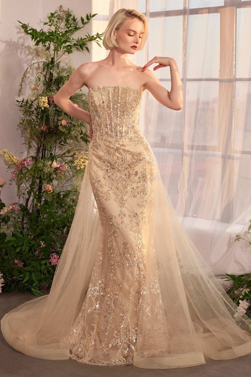 Andrea & Leo A1365 Fitted Mermaid Gown with Overskirt Mia Bella Couture Andrea & Leo A1365 Fitted Mermaid Gown with Overskirt Mia Bella Couture