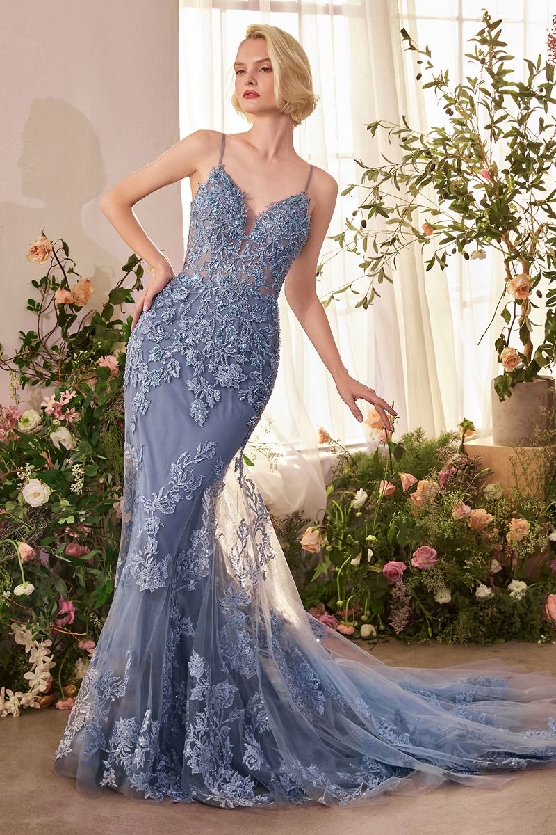 Andrea & Leo A1421 Elegant Lace Fitted Formal Gown Mia Bella Couture Andrea & Leo A1421 Elegant Lace Fitted Formal Gown Mia Bella Couture