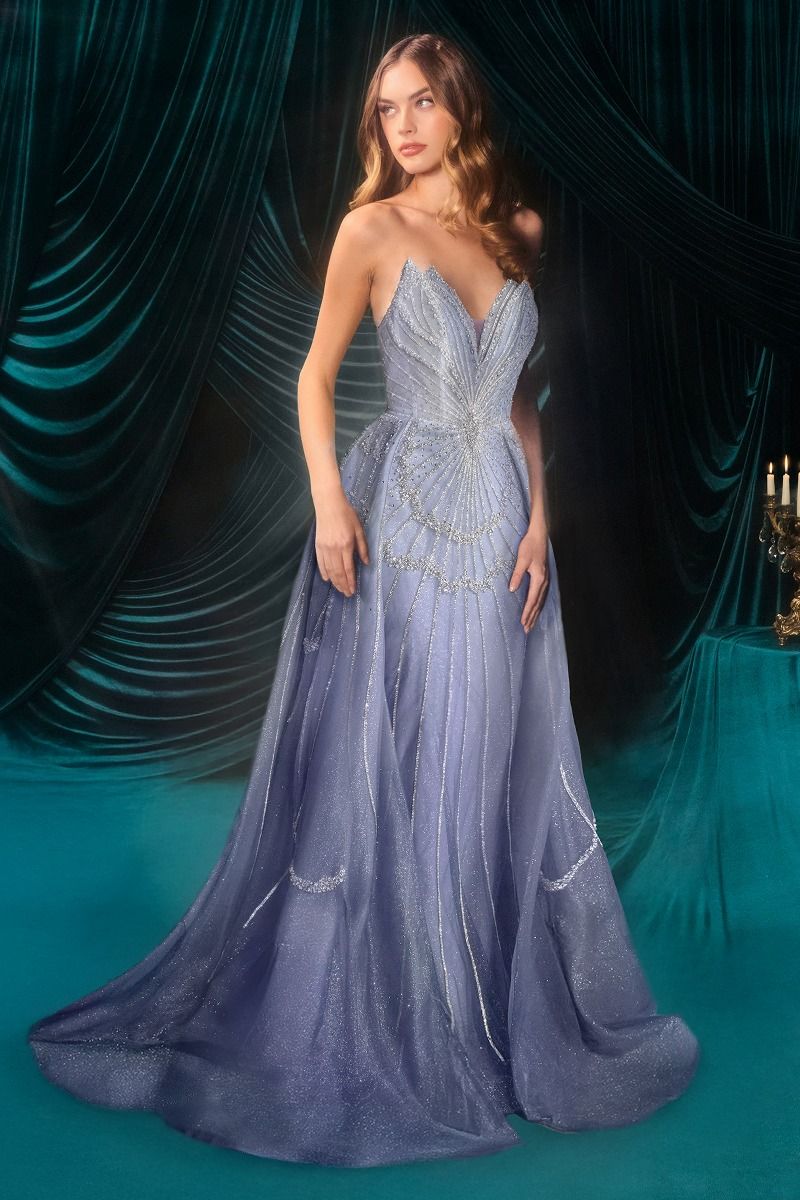 ombre a line dress Strapless Long Beaded Prom with Overskirt Blue / 16 Size:8 US color:Brown blue ombre dress Green Satin Backless Prom complemented by a nude