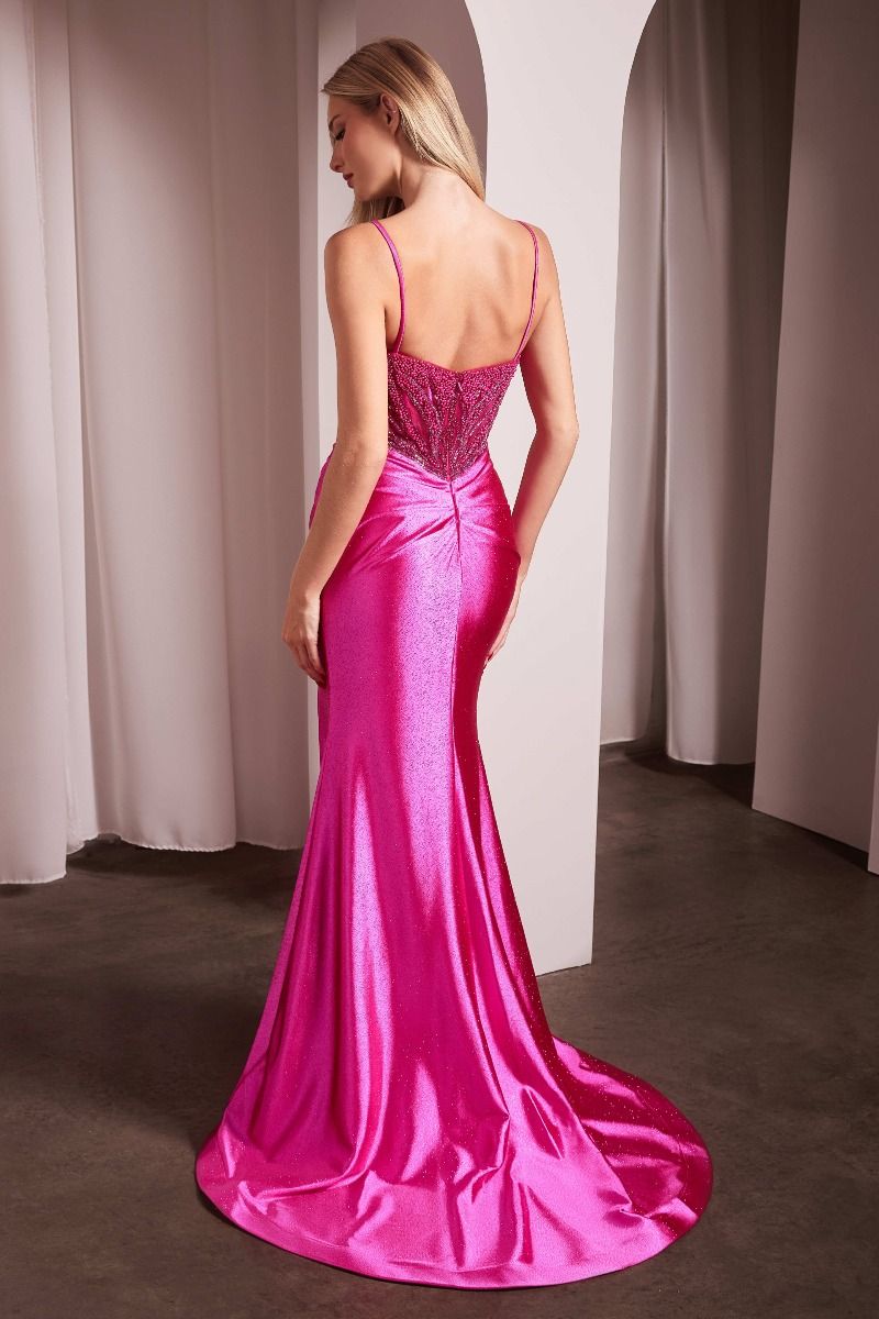 Ladivine CC0238 Elegant Embellished Formal Gown Fuchsia / 10 Ladivine CC0238 Elegant Embellished Formal Gown Fuchsia / 10