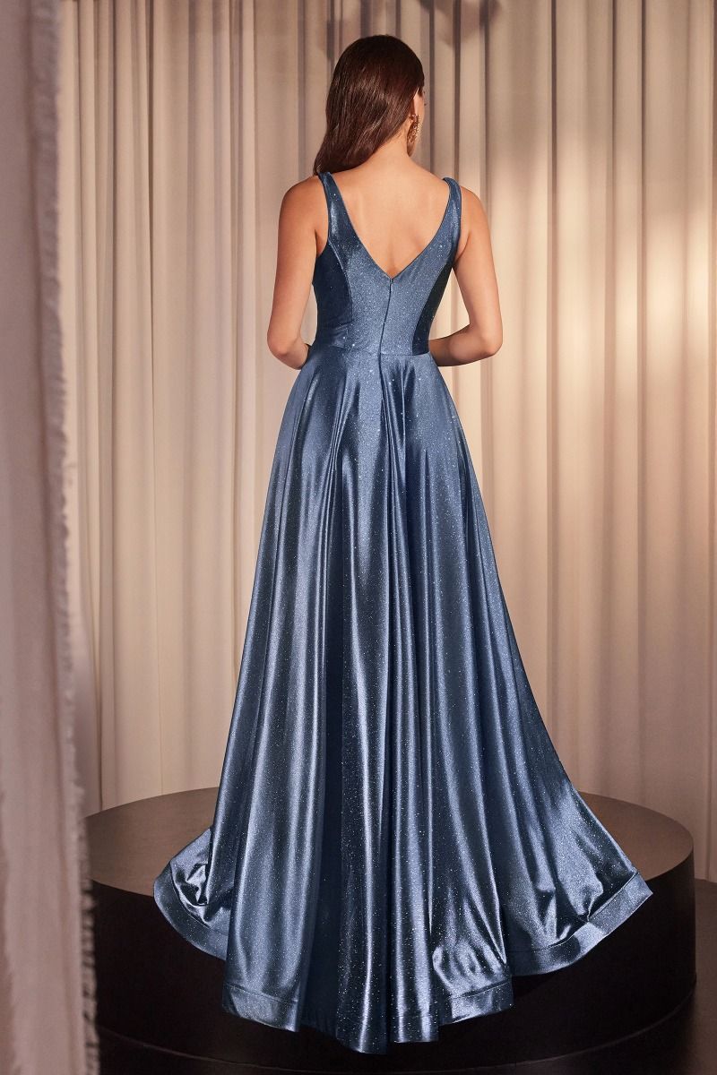 slim fit dress slacks Glitter Mesh Mermaid Long Dress Detachable Side Waist Drape GLGL3459