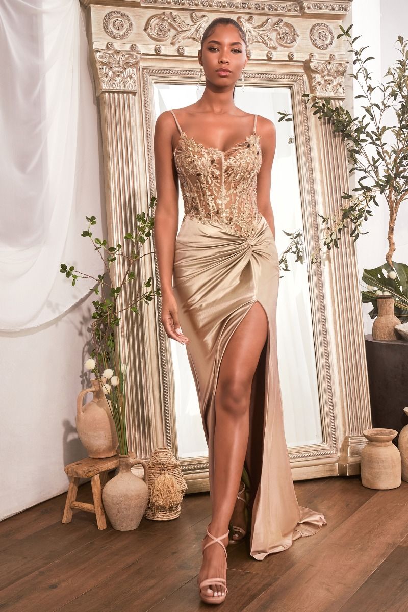 Satin Amazon Gold Formal Dresses CD0176 Mia Bella Couture Satin Amazon Gold Formal Dresses CD0176 Mia Bella Couture