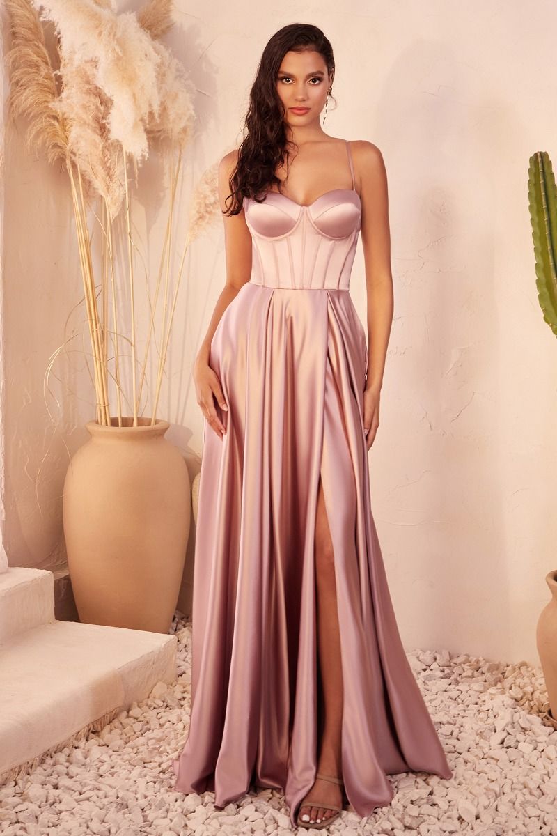 La Divine Style CD337 Long Bustier Corset Dress 4 / Mauve La Divine Style CD337 Long Bustier Corset Dress 4 / Mauve
