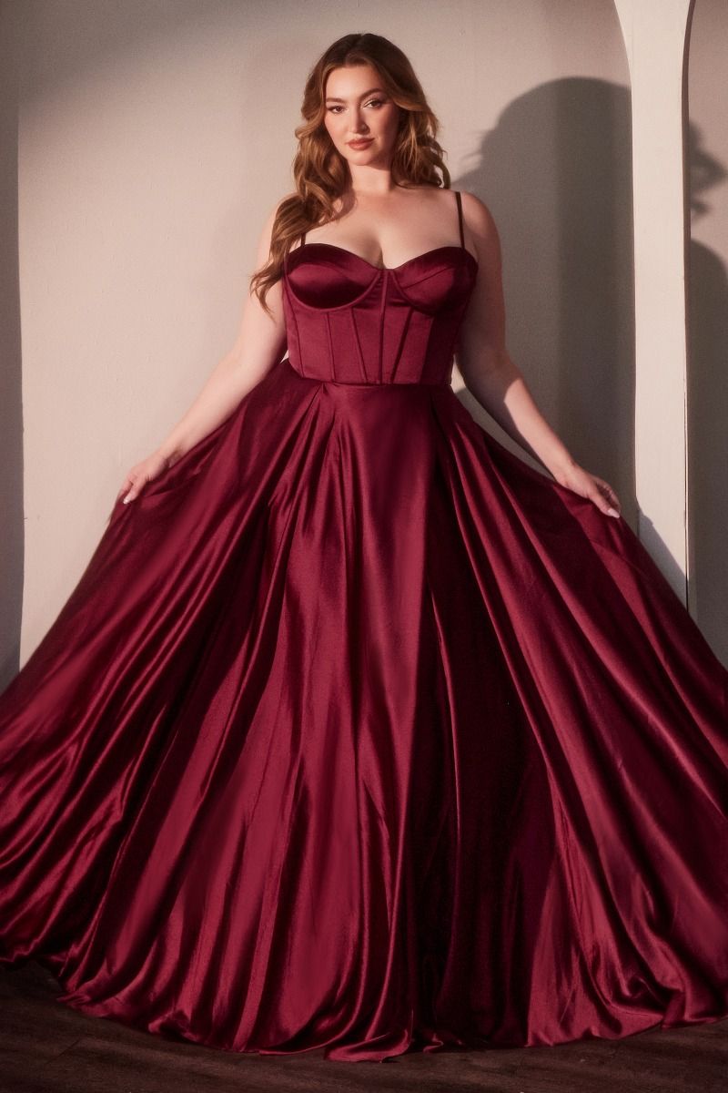 La Divine Style CD337 Long Bustier Corset Dress 14 / Burgundy La Divine Style CD337 Long Bustier Corset Dress 14 / Burgundy
