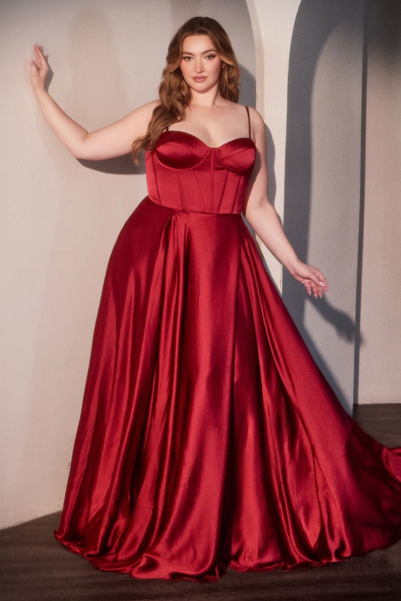 La Divine Style CD337 Long Bustier Corset Dress 22 / Red