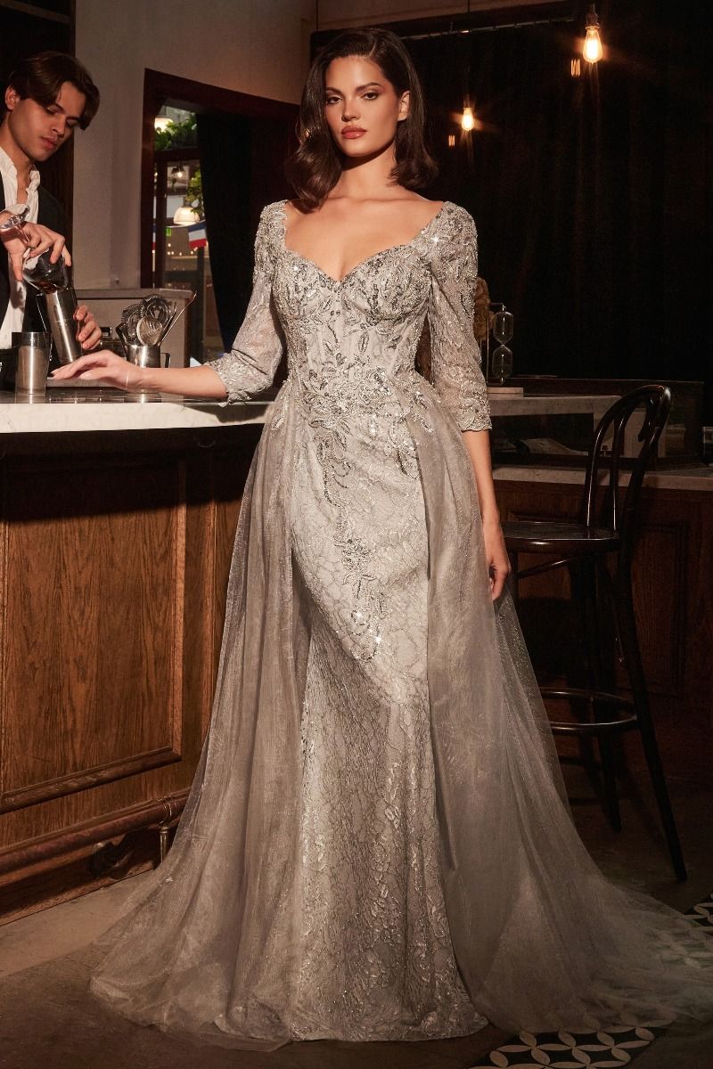 Ladivine CD749 Elegant Formal Embellished Fitted Gown Mia Bella Couture Ladivine CD749 Elegant Formal Embellished Fitted Gown Mia Bella Couture