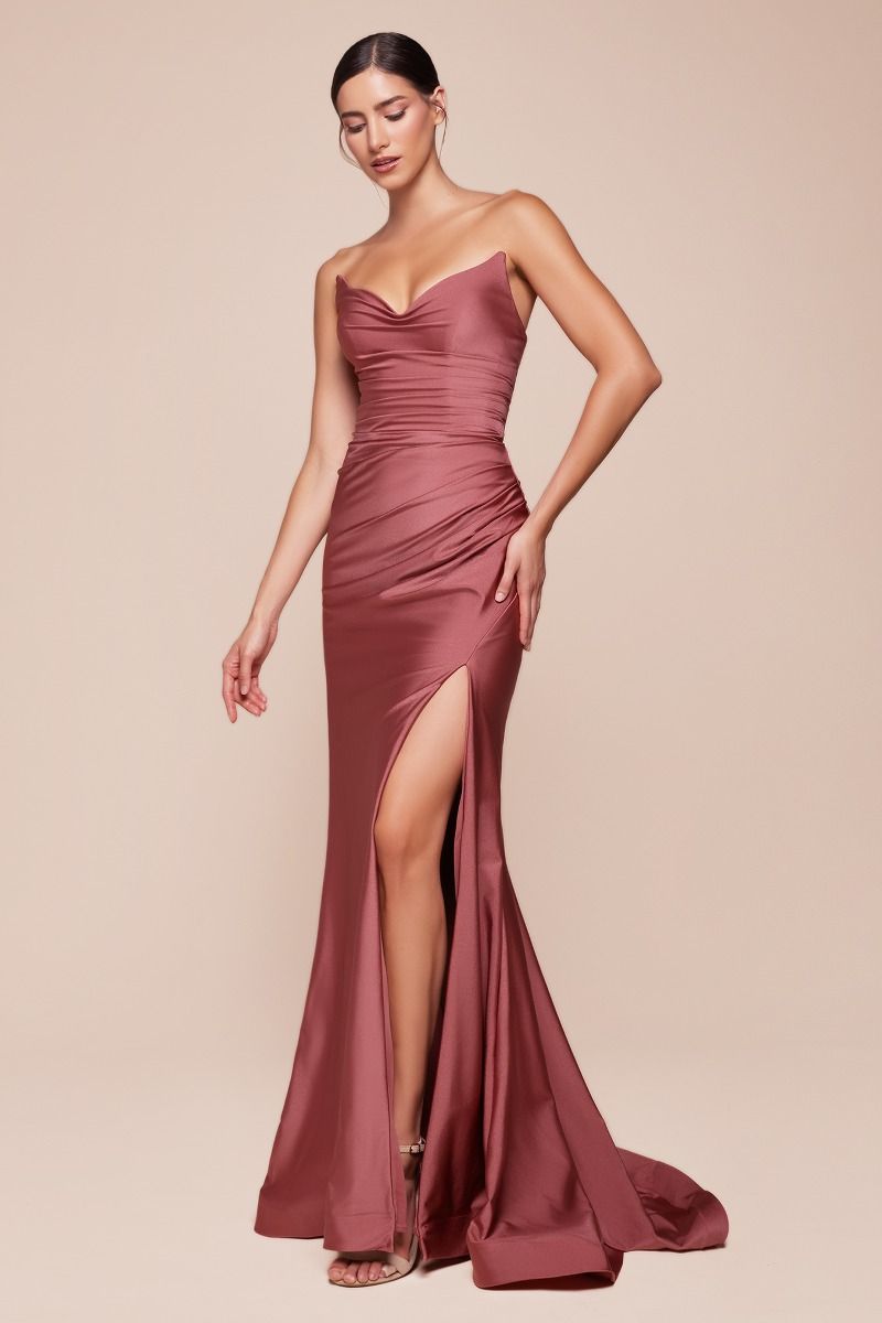 chinese dress ladies Stretchable Gathered Drop Waist Maxi Dress main image 1