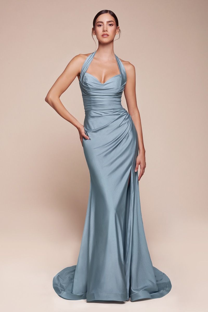 sachin and babi light blue dress Ladivine CD796 Elegantly Fitted Formal Gown with Leg Slit – Mia Bella  Couture