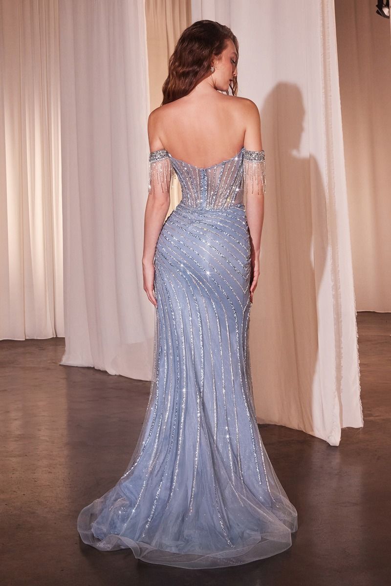 La Divine CD848 Crystal Embellished Formal Gown with Bustier