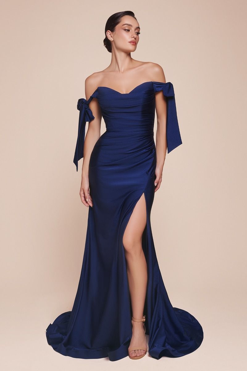 The Fern off the shoulder bridesmaid long dress – Mia Bella Couture