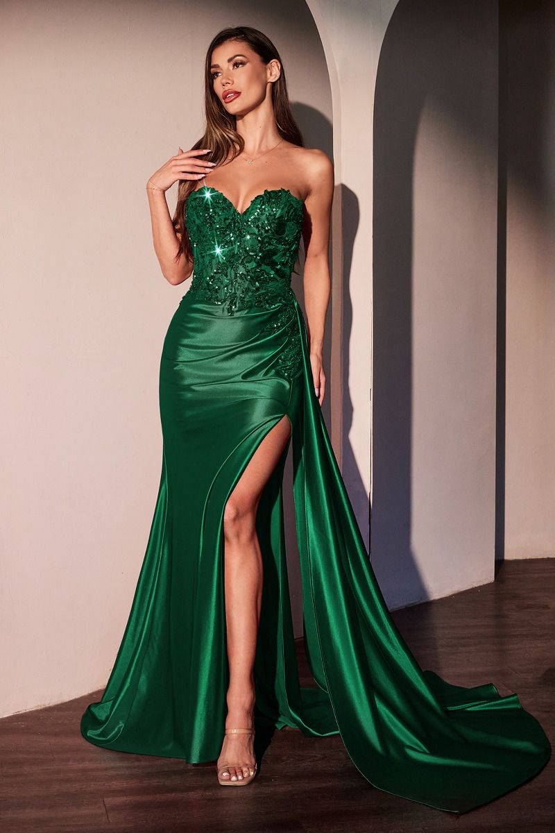 CDS530 Elegant Embellished Formal Gown Emerald / 10 CDS530 Elegant Embellished Formal Gown Emerald / 10