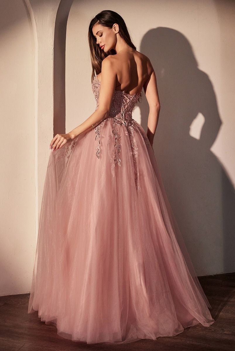Ladivine CDS536 Elegant Formal A-Line Gown Dusty Rose / 8