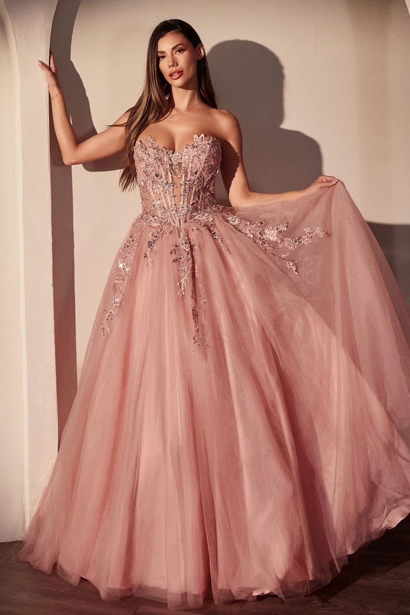slim fit dress slacks Ladivine CDS536 Elegant Formal A-line Gown – Mia Bella Couture