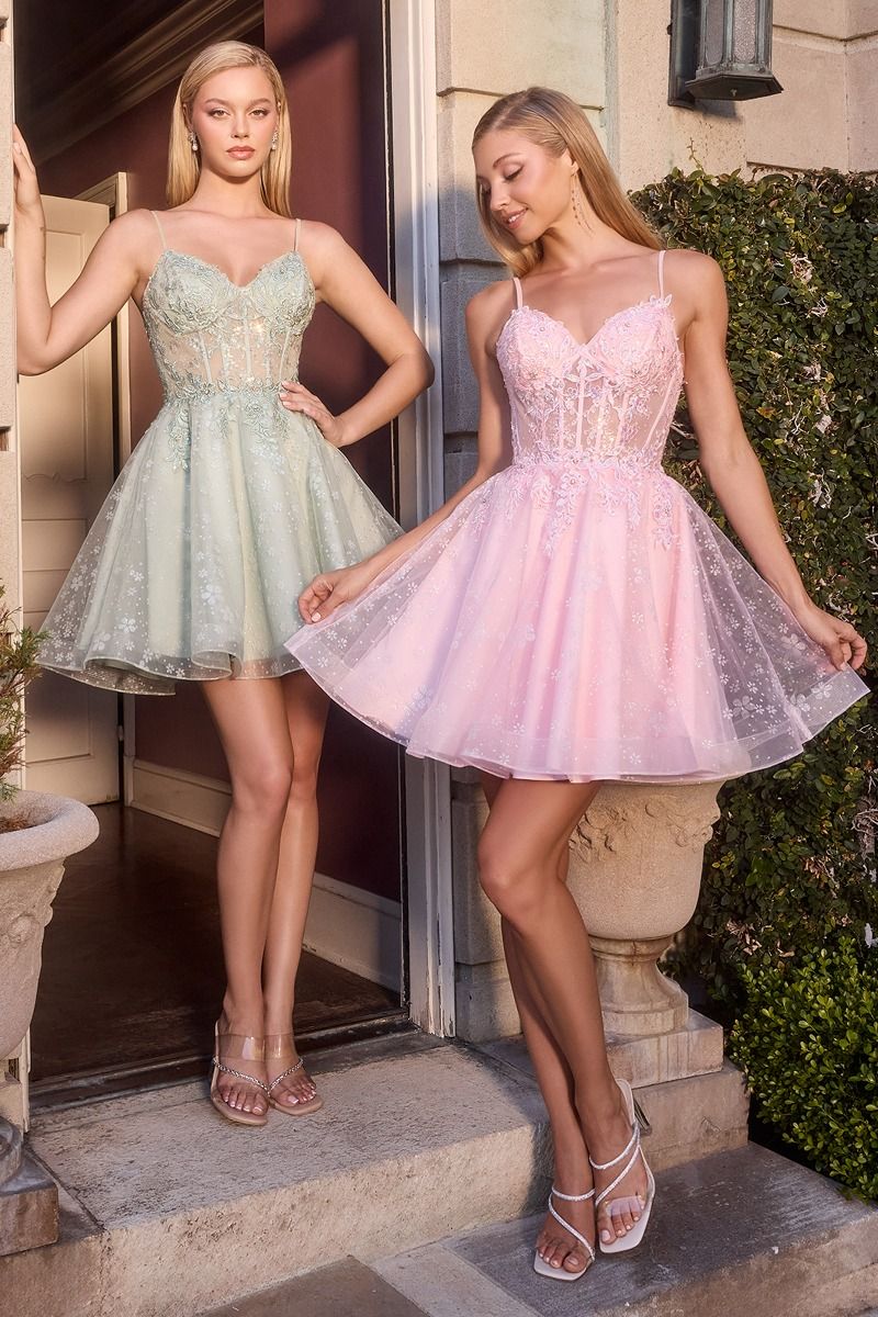 Ladivine CJ419 Flirty and Fun A-line Party Dress Light Pink / M Ladivine CJ419 Flirty and Fun A-line Party Dress Light Pink / M