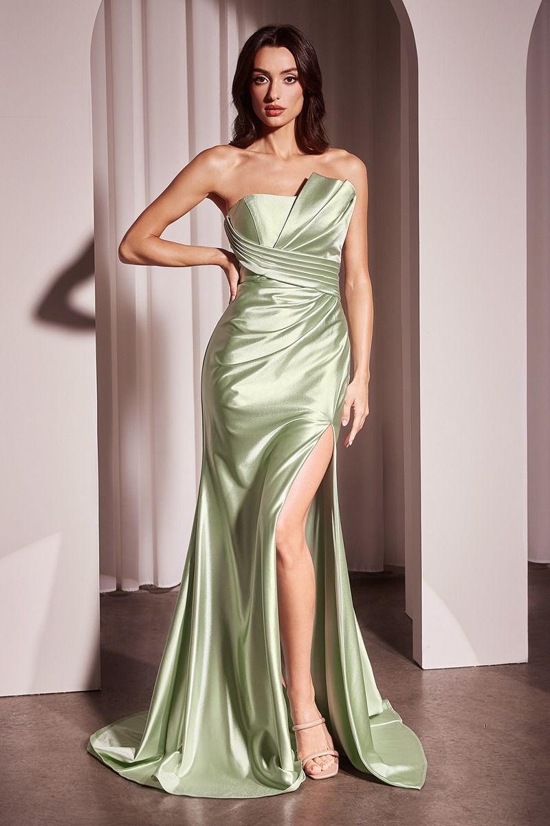 slim fit dress slacks Ladivine CDS530 Fitted Strapless Dress main image 1