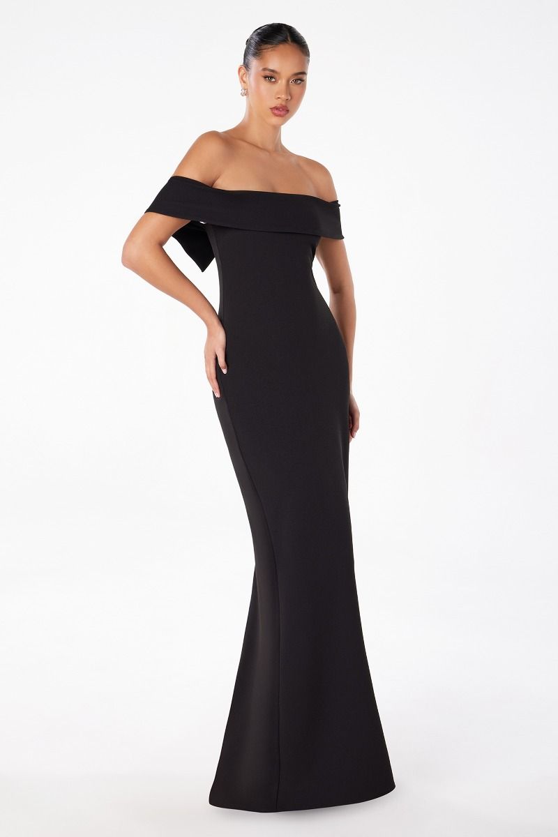 Astee T2011 Elegant Formal Dress with Strapless Straight Neckline Black / M Astee T2011 Elegant Formal Dress with Strapless Straight Neckline Black / M