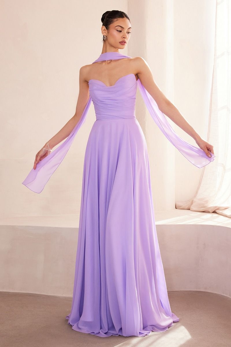 white christmas dresses Lavender Silk Chiffon Dress main image 1