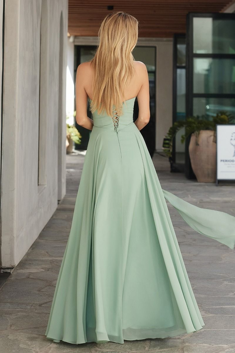 love tree green dress Amoris T703 Elegant A-Line Chiffon Gown – Mia Bella Couture little boys