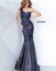 Jovani 02445 one shoulder fitted long dress