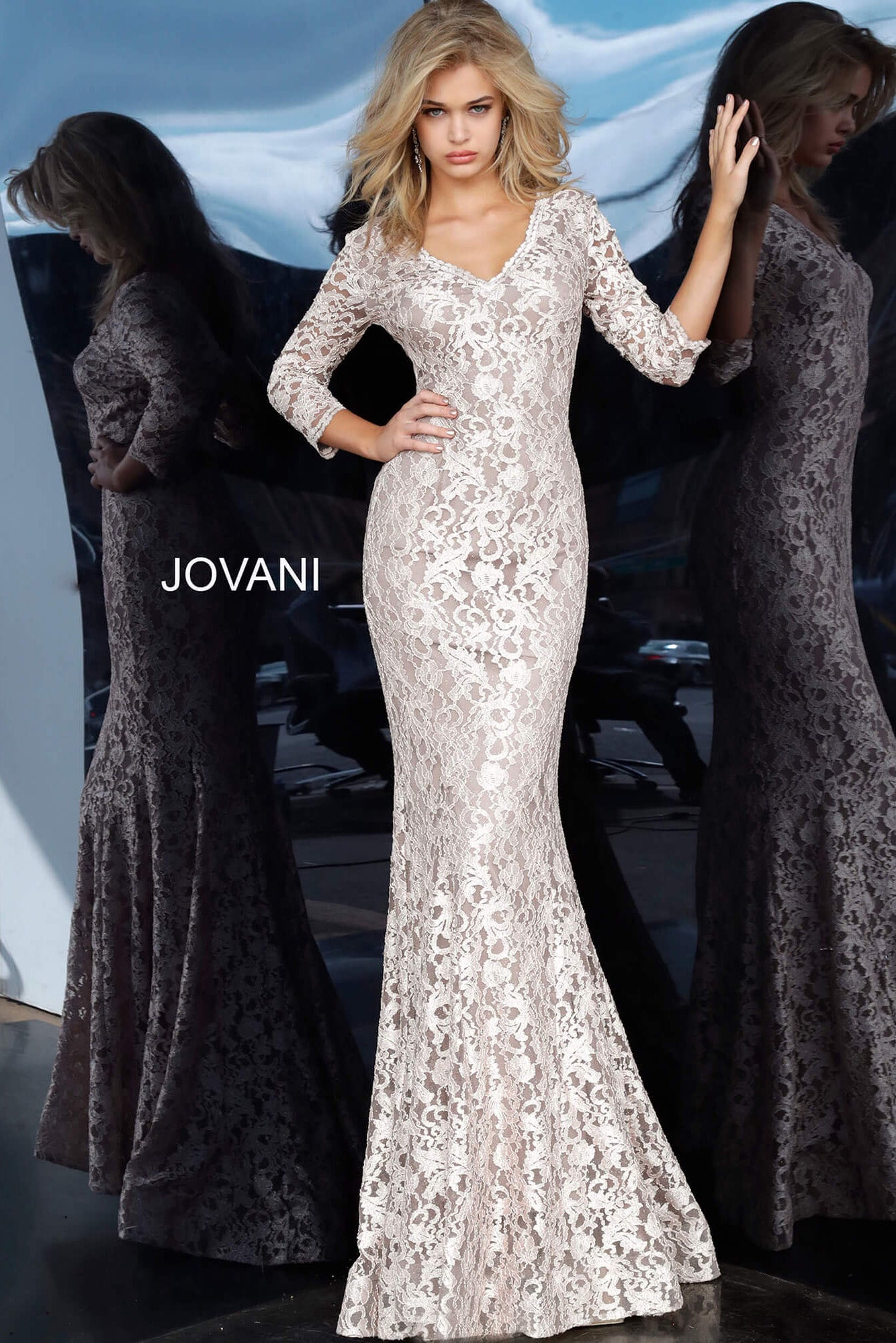Jovani 03350 long sleeve lace dress – Mia Bella Couture