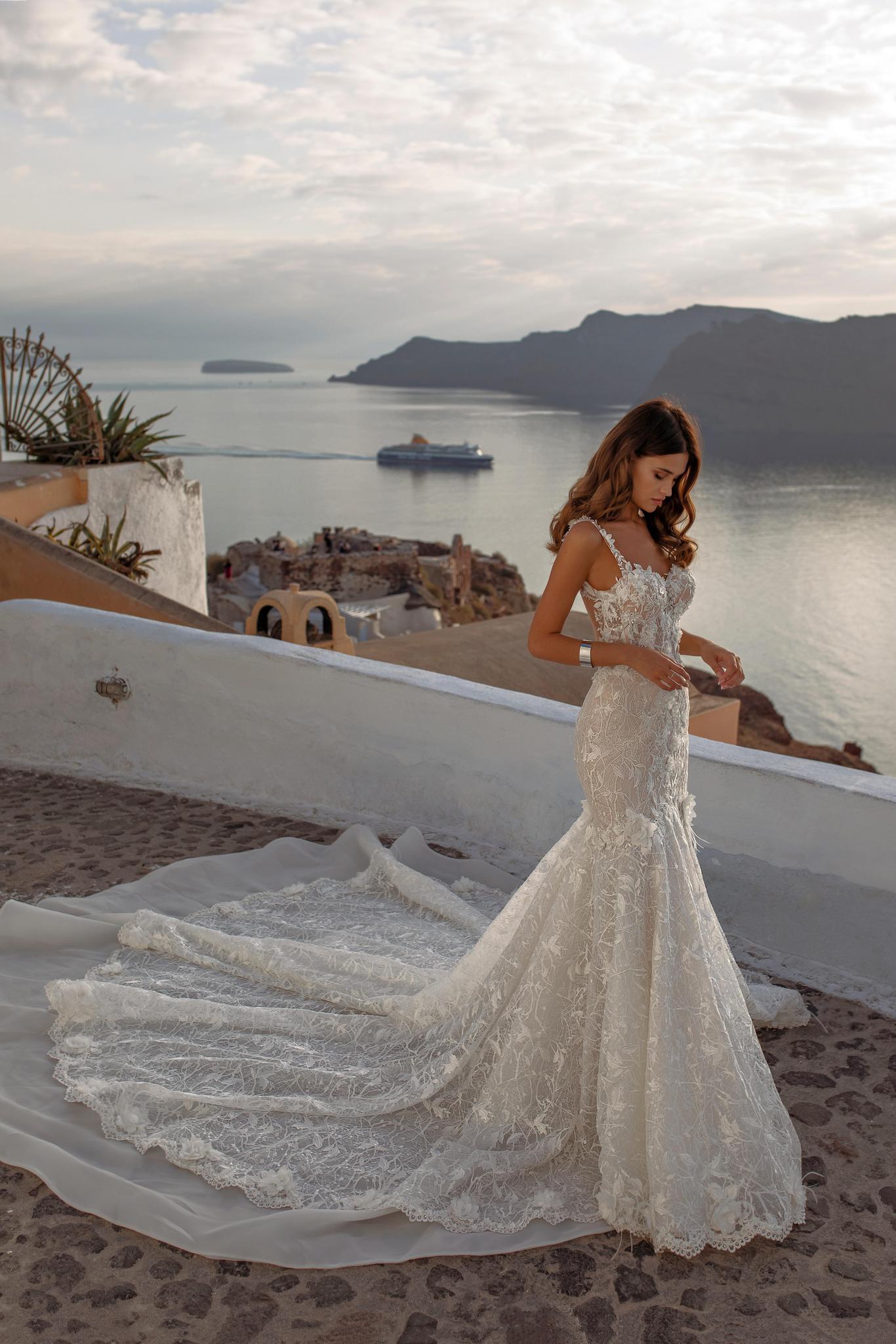 Ricca Sosa 21001 floral trumpet bridal gown