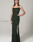 scala 60100 emerald green sequins prom dress