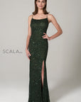 scala 60100 emerald green sequins prom dress