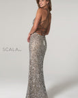 scala 60100 silver sequins prom dress