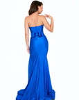 royal blue strapless prom dress