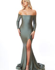 atria 6554h long sleeve prom dress