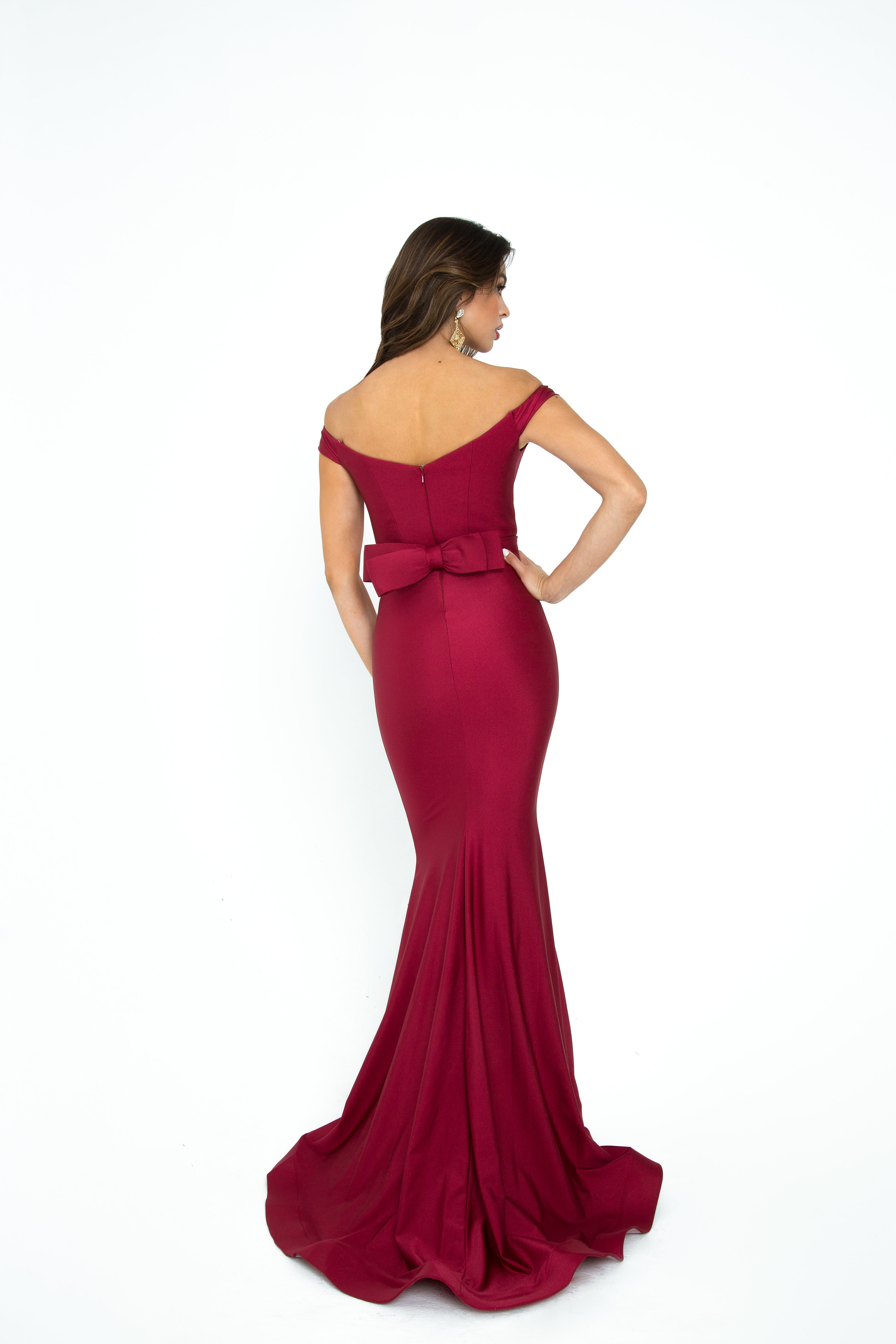 atria 6016H off the shoulder jersey dress