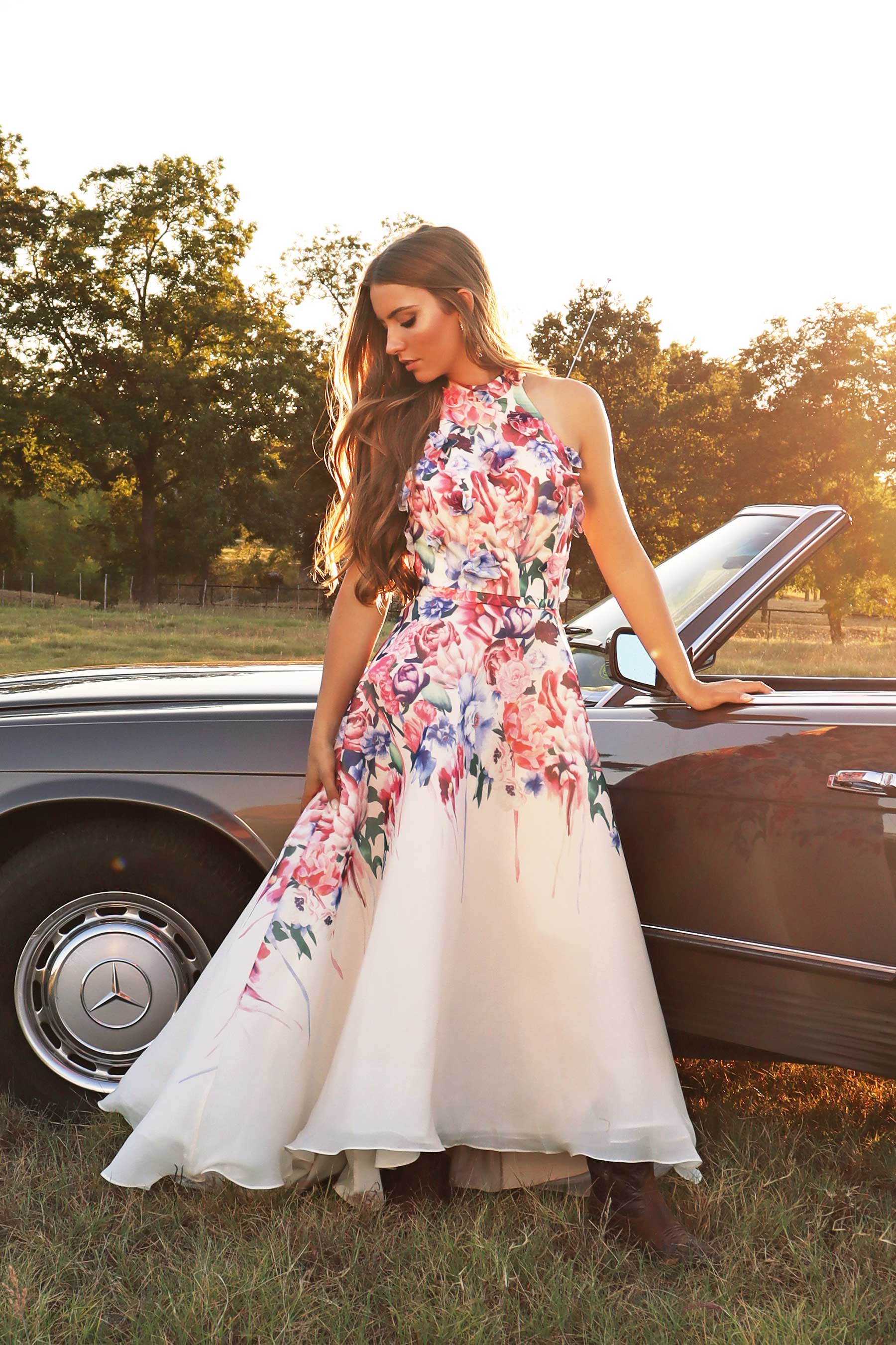 Cover Girl halter print floral dress – Mia Bella Couture