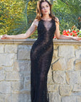 Dlynn gown black sheer beaded dress