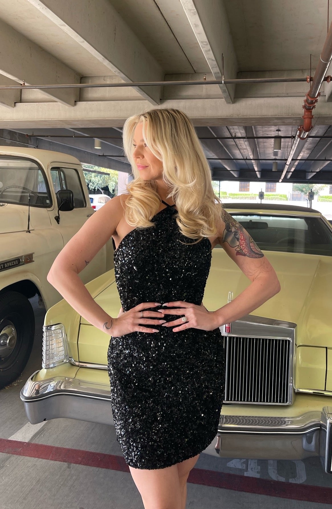 Corinne Gown Halter Sequins Dress 4 / Black Corinne Gown Halter Sequins Dress 4 / Black