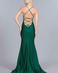atria style 6009 low back lace up prom dress