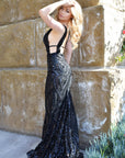 black sequins veronica gown